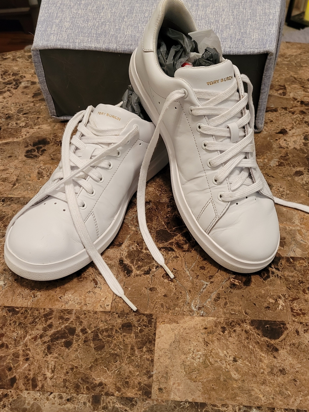 Tory Burch White Leather Howell Court Sneakers